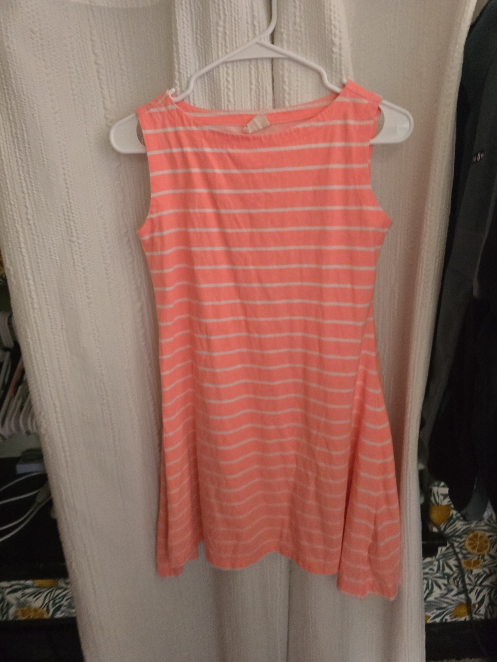 Crazy 8 Coral and White Striped Sleeveless Dress